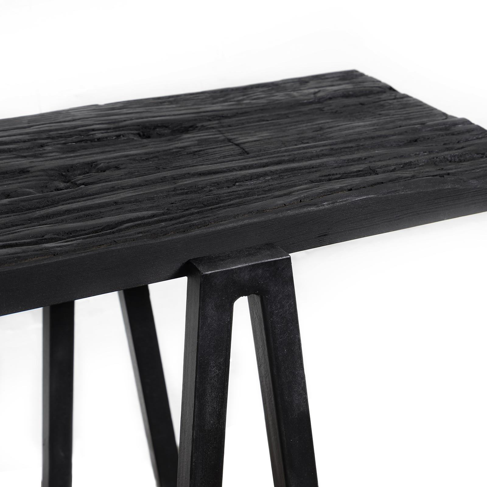 Black reclaimed wood console table hotsell